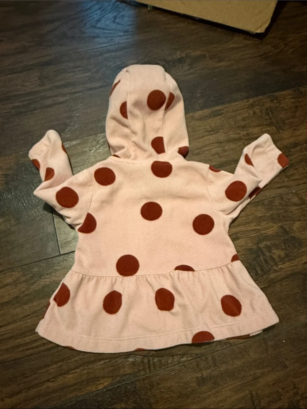 Polka dots Hooded Sweater pink